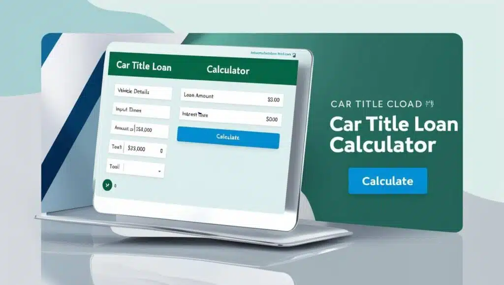 Car title loan calculator banner.